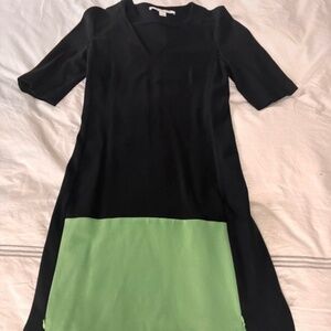 Diane Von Furstenberg dress. Black with green